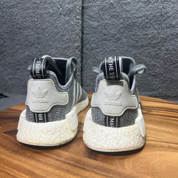 Adidas NMD R1 Grey White Knit Running Lifestyle Mens Shoes Size 8 NO INOLES - Picture 9 of 12